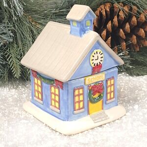 Temp-tations By Tara Winter‎ Christmas School Cookie Jar Holiday Hand Painted